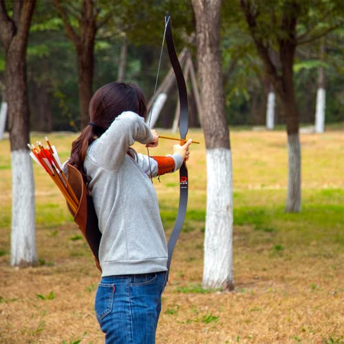 Deerseeker Archery 52" Longbow Traditional Handmade Recurve Bows Ambidextrous Horsebows For Adults & Youth Hunting Target Shooting 20Lb-70Lb #TOP4