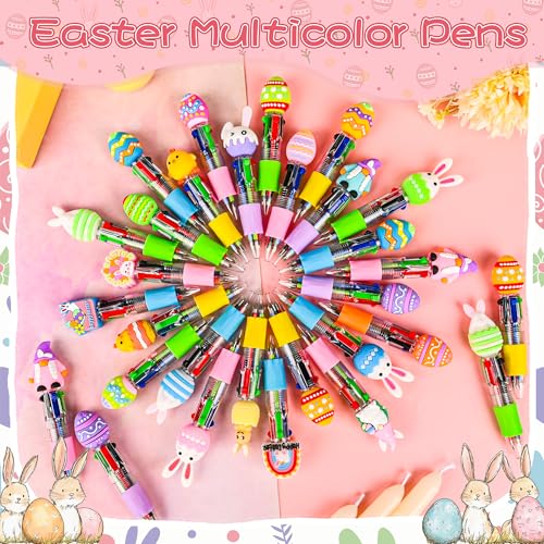 LiYiQ 50 bolígrafos multicolor 4 en 1 diseño Pascua miniatura 3