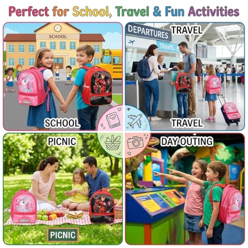 Image of Stylbase Waterproof School Bag with lunch bag combo for Boys and Girls Kids Bag with tiffin cover - Backpack Bag for Travelling for 5-7 Years 15 Inches