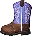 John Deere JD1158 Pull-On Boot (Toddler), Dark Brown Leather/Purple, 7 M US Toddler