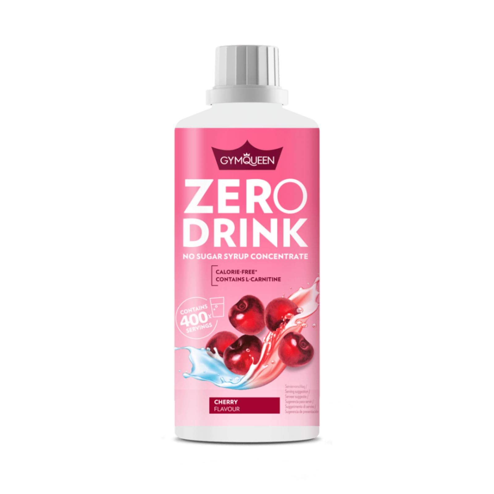 GymQueen Zero Drink Kirsche 1000ml, kalorien- und zuckerarmes  Getrnkekonzentrat 1:80, angereichert mit B-Vitaminen fr deinen  Stoffwechsel und L-Carnitin, Getrnke-Sirup mit wenig Kalorien : Amazon.de:  Drogerie & Krperpflege