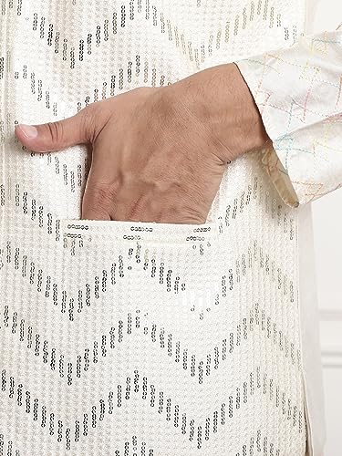 Image of SOJANYA (Since 1958 Men's Silk Blend Kurta and Pyjama with Nehru Jacket