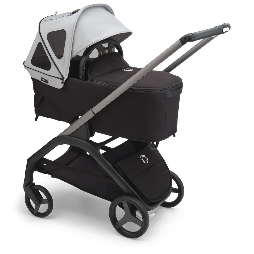 Bugaboo Capota ventilada Dragonfly, extensible para una protección adicional y una protección solar óptima, repelente al agua, Misty Grey