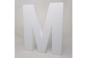 24" High, Letter M: Free-Standing Smooth Foam Letters for Weddings, Cakes, Arts & Crafts