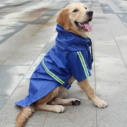 Feimax Dog Raincoats Rain Poncho Coat Waterproof Rain Jacket With Hood For Medium And Large Dogs, Lightweight Hoodies Pet Windproof For Outdoor Walking (3Xl (Chest: 29.1‘’, Body 23.6''), Blue) #TOP4