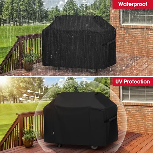 Image of Unicook 65 Inch Grill Cover for Weber Genesis II 400 Series, 4 Burner BBQ Cover for Outdoor Grill, Heavy Duty Waterproof Fade Resistant, Compared to Weber 7131