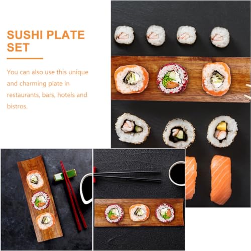 Platos para servir sushi madera 2 piezas CALLARON miniatura 5