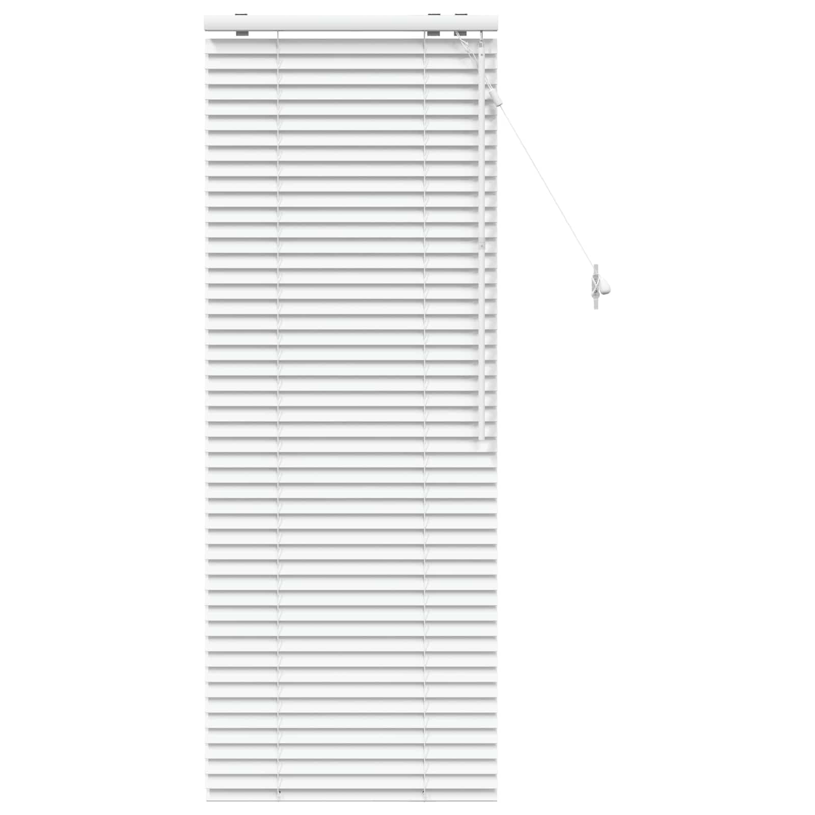 Store vénitien blanc 55 x 160 cm en bois massif lamelles 35 mm | Régulation flexible de la lumière et brise-vue pour chambre à coucher, salon ou cuisine grâce aux lamelles en bois réglables.