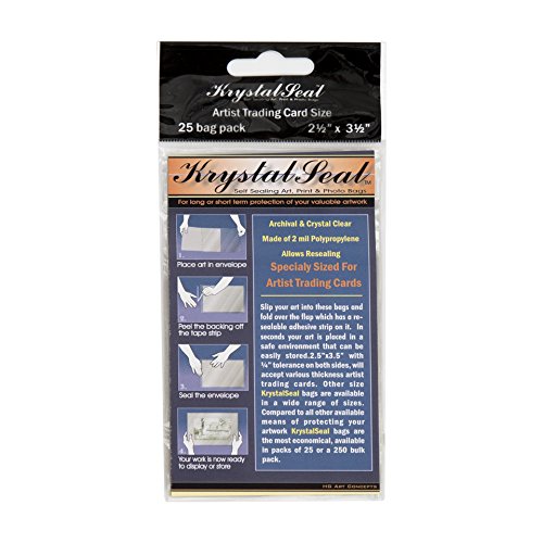 Image of Creative Mark Krystal Seal ATC Art and Photo Bags - Archival Polyethylene Sealing Bags for Paintings, Artwork and Photo Storage - 8 x 10- Pack of 25