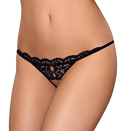 Obsessive Damen Tanga Sin Entrepierna Brazilian Slip, Schwarz (Negro 002), 38 (Herstellergröße: 40)
