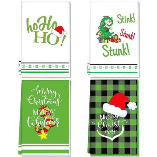 Ekukeon Weihnachten Küchentücher 4er Set,Geschirrtücher...