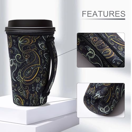 Image of 3PCS Reusable Iced Coffee Sleeves, Fits 16-32oz Hot /Cold Drinks