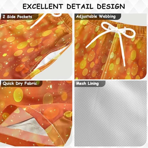 Boccsty Sunset Orange Yellow Gradient Glitter Boys Swim Trunks Baby Kids Swimwear Summer Toddler Beach Board Shorts 2T3