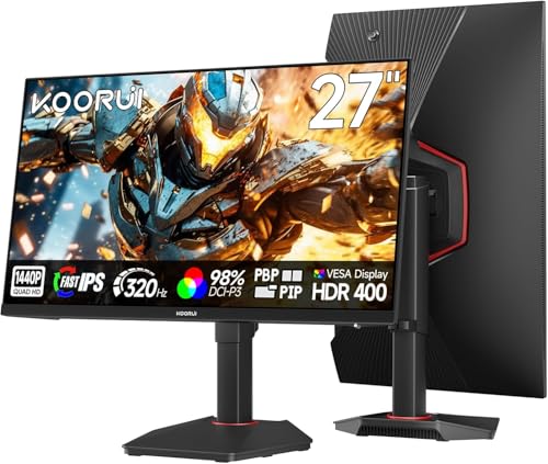 KOORUI Monitor Gaming 27 Pollici HDR400 IPS QHD 320Hz Schermo PC G2721E