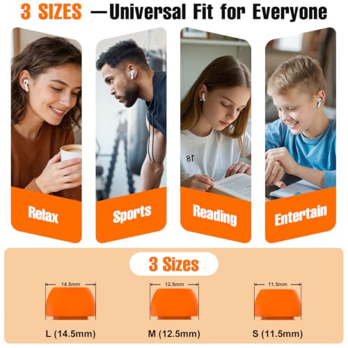 Image of Ear Tips Replacement for AirPod Pro 3 (3 Pairs,S /M /L,Orange)