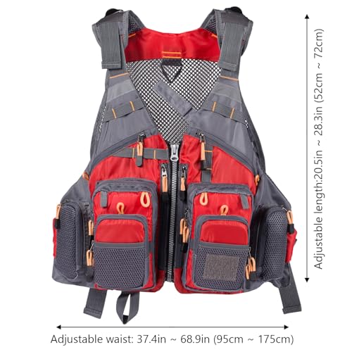 Image of BASSDASH Strap Fishing Vest Adjustable for Men and Women, for Fly Bass Fishing and Outdoor Activities