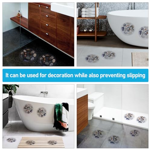TOPBATHY 12 Blatt rutschfeste Badewannen Aufkleber Steinmuster Selbstklebend Antirutsch Duschsticker für Sichere Dusche Badewanne Badezimmer