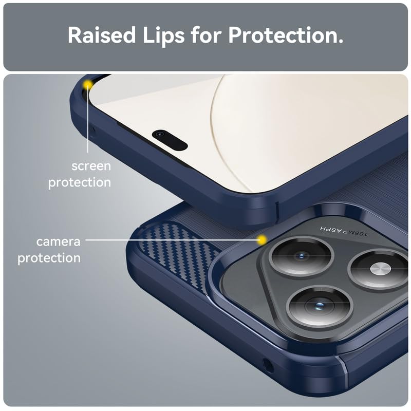 Image of Hybrid Carbon Fiber Back Case for Honor 400 Lite (Blue)