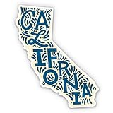 California State Shape Cali Cute Letters Native Local - 3' Vinyl Sticker - for Car Laptop I-Pad...