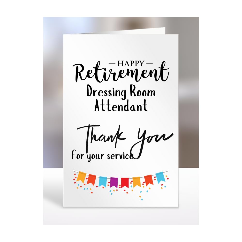 Happy Retirement Card for Dressing Room Attendant, Men, Women, Him, Her, Gifts from Colleagues, Boss, Supervisor, Manager, Work, Presents for Workmate, A5-258a_256