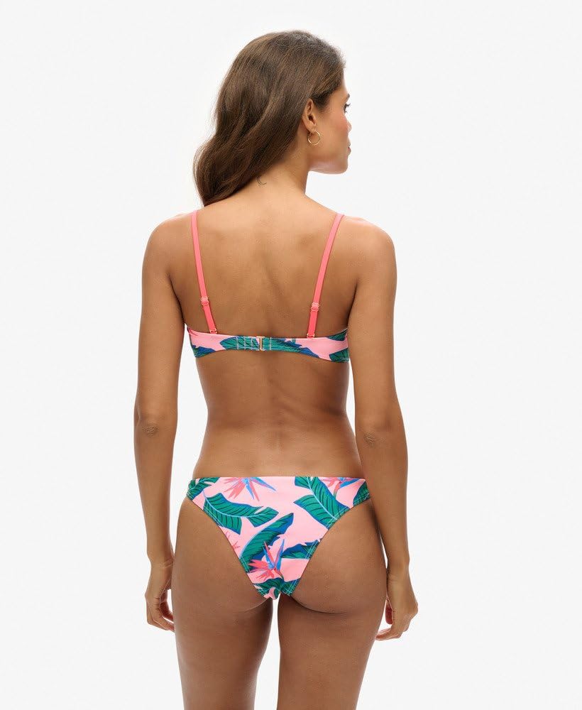 Superdry Damskie wyrafinowane majtki bikini z tropikalnym nadrukiem