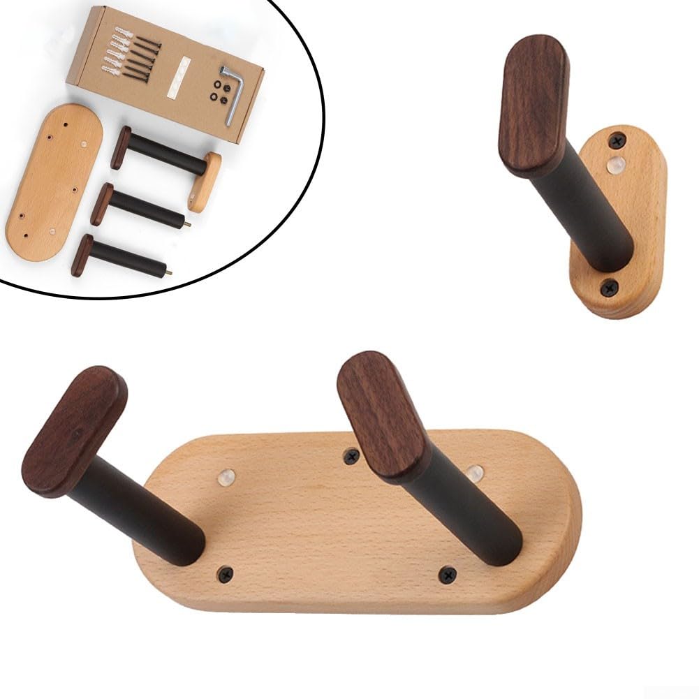 Gitarren-Wandhalterung, Wandhalterung, Displayhalterung, Gitarren-Aufhänger, Haken, massive Buche, Gitarrenhalter für Bass, Ukulele, Violine, Bass, Banjo