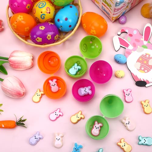 Image of JUNEBRUSHS Easter Decorations, 50 Pcs Tiny Easter Rabbits Resin Rabbits Flat Easter Rabbits Mini Rabbit Figurines Easter Egg Fillers for Easter Crafts Home Table Decor