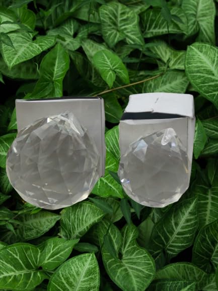 Crystal Ball Suncatcher Prisms, 40mm Clear Glass Spheres, Set of 2, Garden Window Hanging Decoration-image-44