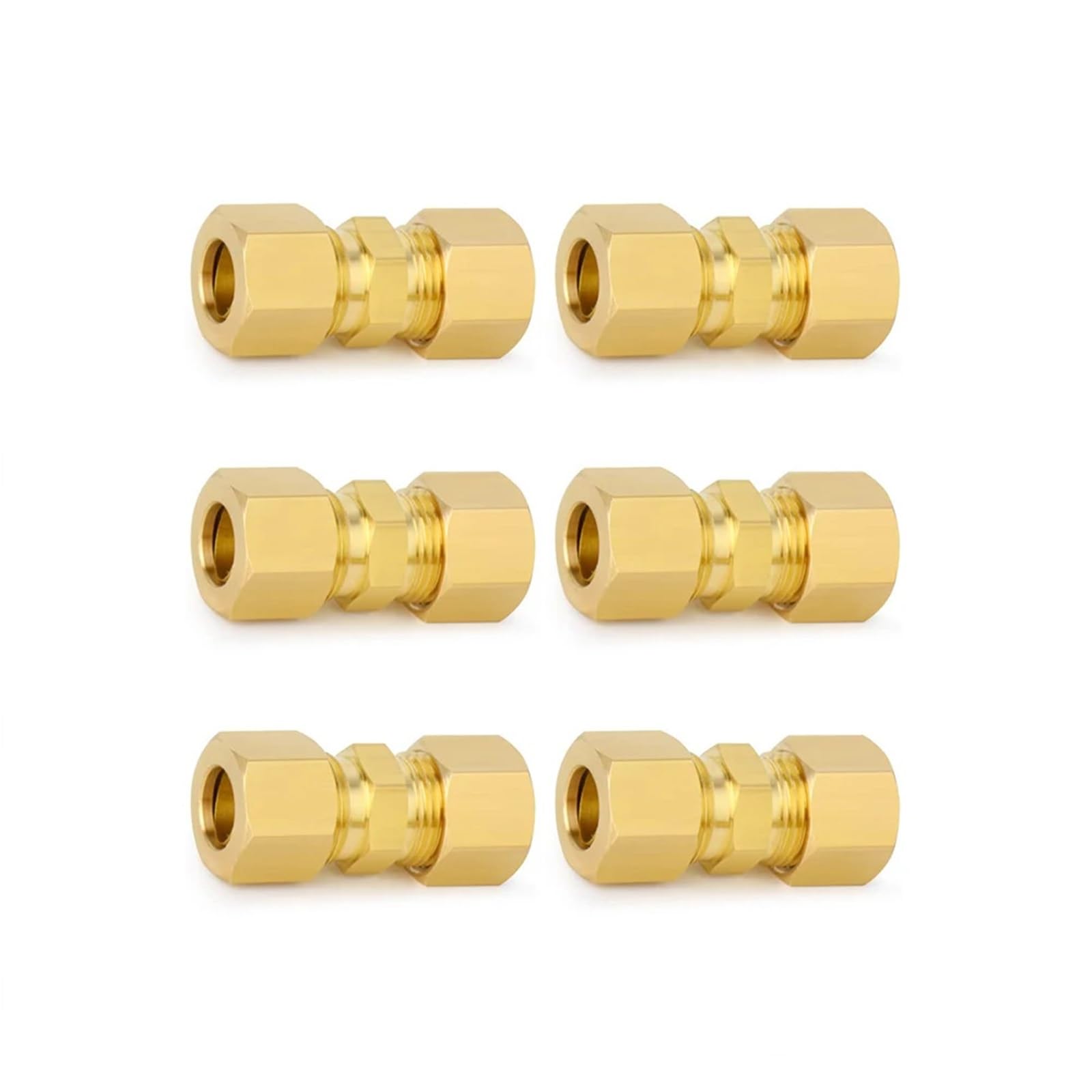 Maryear 12Pcs Brake Line Fittings Universal Brake Line Connector For Without Flaring 4.75Mm 3/16" Brass Car Pipe Fitting Tube(12Pcs)