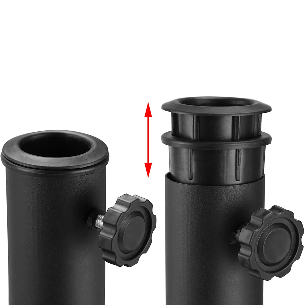 BAKAJI Base per Ombrellone da Giardino Forma Mezza Luna, Supporto per Palo Ombrelloni 38/48mm, Sistema Stabile Anti Capovolgimento, Ideale per Patio, Balcone, Esterno, Ø 50 x 32 x 32 cm