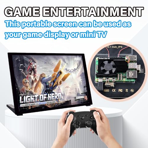 Image of GeeekPi 10.1 inch Capacitive Touchscreen for Raspberry Pi, HDMI Monitor IPS 1280X800 LCD Display with Dual-Speaker for Raspberry Pi 5 /4B /3B+ /3B /B+, with Mount Hole to Install Raspberry Pi Board