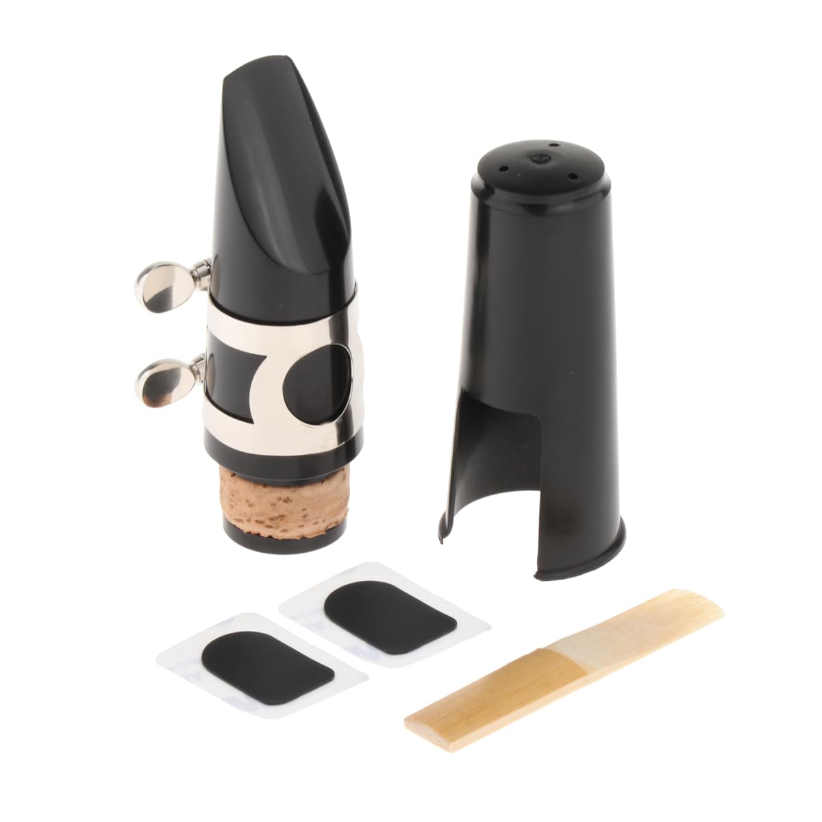 Clarinet Mouthpiece Kit zestaw ustników do klarnetu, ustnik do klarnetu z ligaturą, płatkiem klarnetu 2,5 i nasadką z tworzywa sztucznego