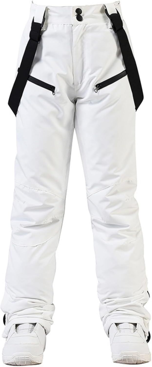 Womens Men's Ski Bib Pants Baggy Adjustable Snow Overalls Waterproof Windproof Insulated Winter Snowboard Jumpsuits