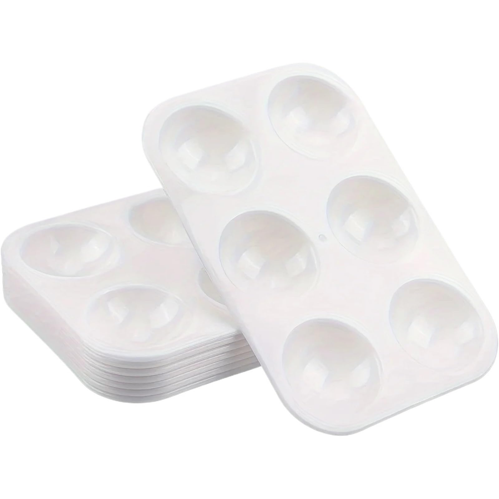 Paleta De PláStico Paleta de Pintura plástico Blanco 2/8/15 Piezas, Paleta Acuarela 6 pocillos, Bandeja Rectangular, for Mezclar Pinturas para Mezclar Colores(White 15pcs)