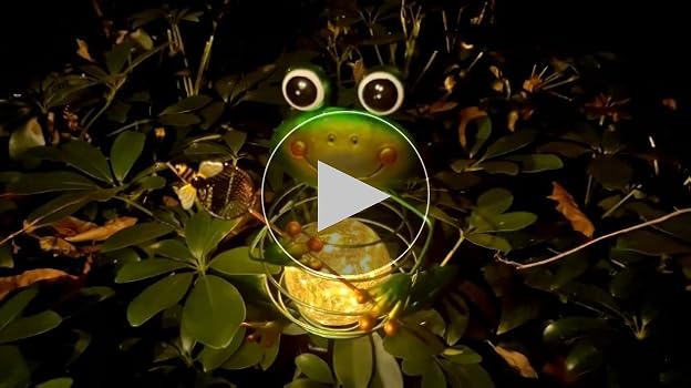 HEDAQI Frog Solar Garden Light - Metal Stake Light with Crackle