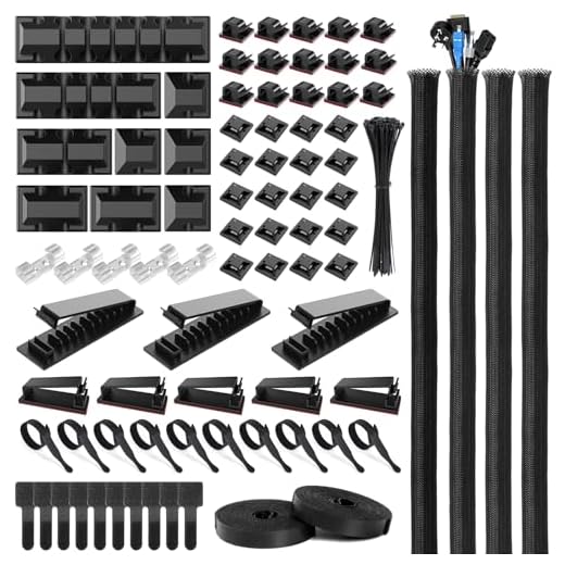 OneLeaf 183Pcs Cable Management Kit, Multifunction Wire Organizers for Cords, Cable Organizer for Desk, Computer Cord Management, Various Accessories Chord Organization for Home, Office, Data Centers