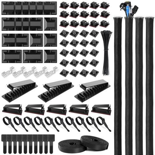 OneLeaf 183Pcs Cable Management Kit, Multifunction Wire Organizers for Cords, Cable Organizer for...