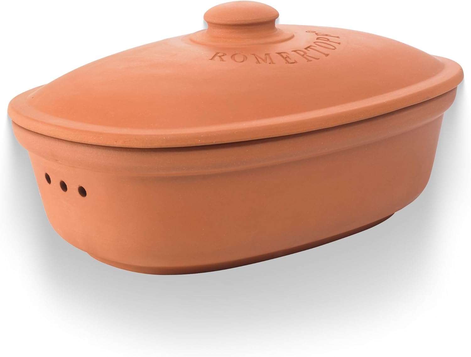 Römertopf Brottopf MAXI Terrakotta – 6,5 L Aufbewahrungsbehälter aus atmungsaktivem Naturton – Brotbox oval mit Deckel – luftdurchlässig & spülmaschinengeeignet