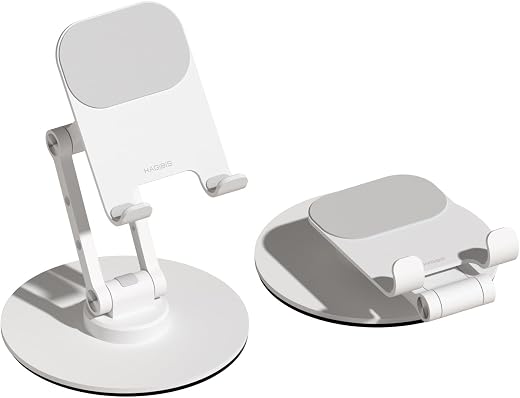 Hagibis Cell Phone Stand Adjustable Foldable Triaxial Desktop Phone Tablet Holder 360° Rotation Aluminum Support for Switc