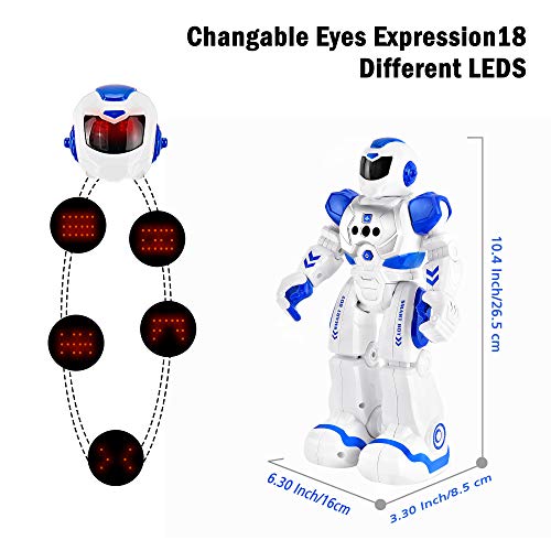 Cradream RC Robot for Boy Smart Robots Toys ,Programmable Remote Control Robot,Boys Girls Birthday Gift (Blue) - Thumbnail 5
