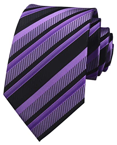 Image of Elfeves Men's Modern Striped Patterned Formal Ties College Daily Woven Neckties