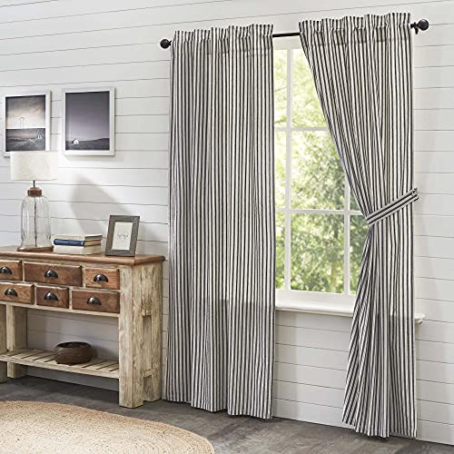Vhcbrandsashmontgreytickingstripecountryfarmhousepanelcurtainset84x40 Urban Country Home Decor Vhc brands ashmont grey ticking stripe country farmhouse panel curtain set 84×40 urban country home decor