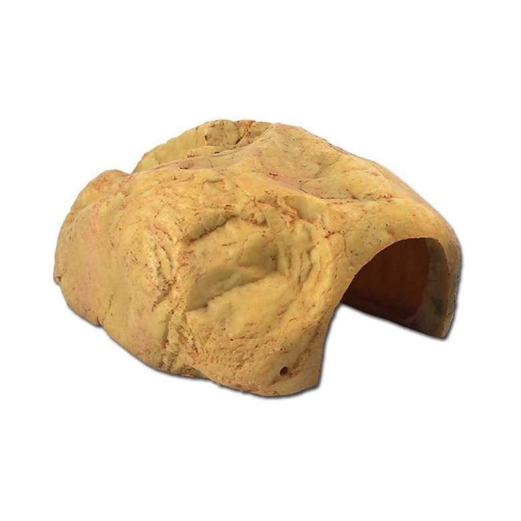 Escondite de reptiles, caja de cueva de reptiles para acuario de anfibios, decoración de esquina de hábitat, escondites de tortugas, serpientes lagarto, accesorios, adornos (23,5*13,5*9 cm)