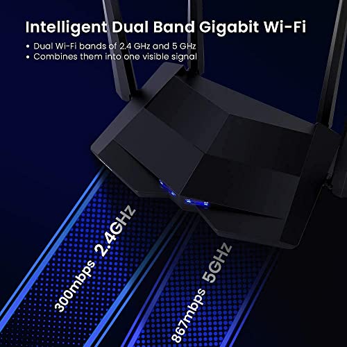 Image of Tenda AC1200 Dual Band Gigabit Wireless WiFi Router, 4 Full Gigabit Ports, Up to 1.2 Gpbs Speed, Easy Setup with Smart APP, Access Point Mode, Guest WiFi, IPv6 and Parental Controls(AC10)