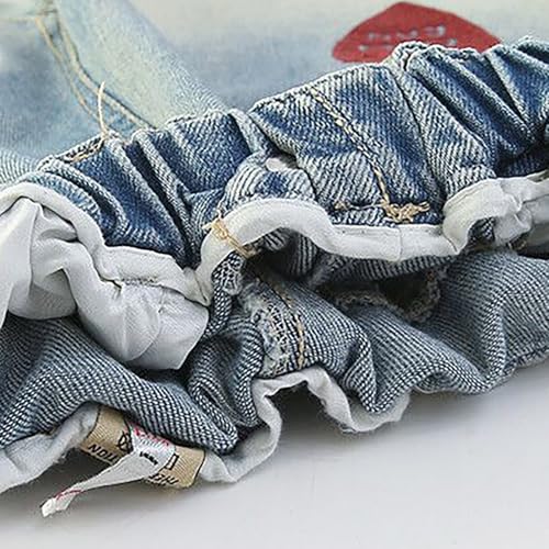 Girls Flared Jeans Straight Leg Baggy Wash Denim Pants 𝗩intage Embroidery Bell Bottom Trousers with Pocket4