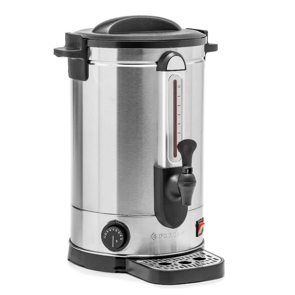 Erogatore di Acqua Calda 15 Litri, Acciaio Inox, Bollitore Acqua Professionale con Rubinetto, Distributore Macchina per Bevande Calde, Tè, per Hotel, Catering, Ristoranti, 1600 W