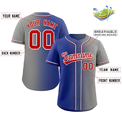 Camisa de béisbol tipo jersey con botonadura, diseño degradado, para hombres, mujeres y jóvenes miniatura 2