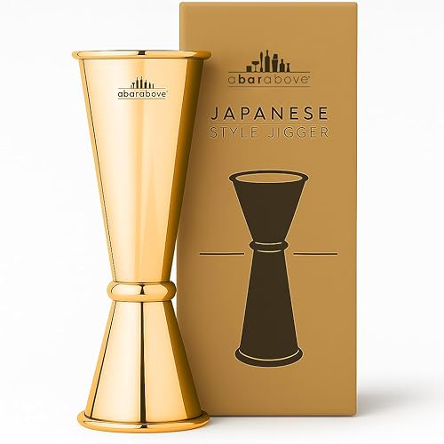 Miniatura 32 de A Bar Above Jigger japonés de alta calidad, 8 marcas de medición precisas, resistente acero inoxidable 304, doble jigger de cóctel para camareros