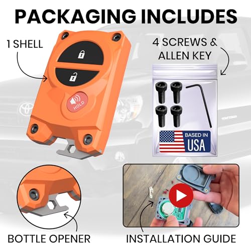 Image of for Toyota Key Fob Cover with Built-in Bottle Opener - Rugged Protective Shell for Tundra (2007-2017) & Tacoma (2005-2015) - Enhanced Grip & Durability - Key Fob Replacement Shell - Custom Colors