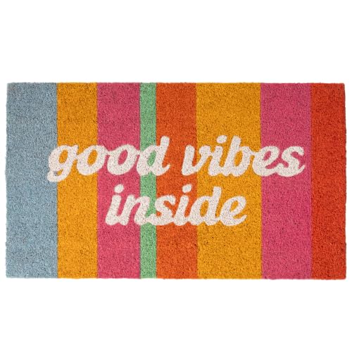FISURA – Fußmatte Good Vibes Inside“ aus Kokosfaser mit Rutschfester PVC-Unterseite. Handbemalte… – Ansicht 1